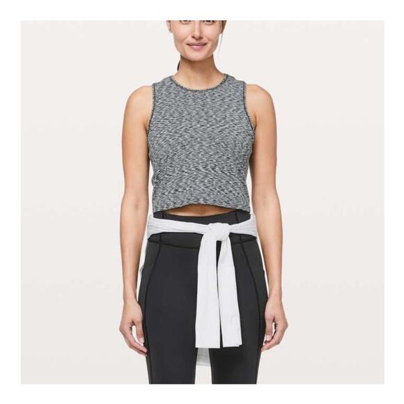 Lululemon Cinch Me Up Tank Top Shirt Spaced Out Space Dye Black White Gray Large - Picture 3 of 8